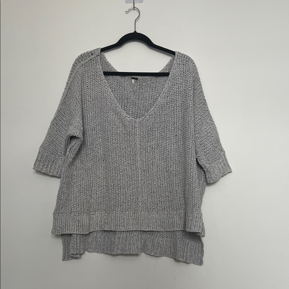 Free People Chunky Gray Knit Sweater